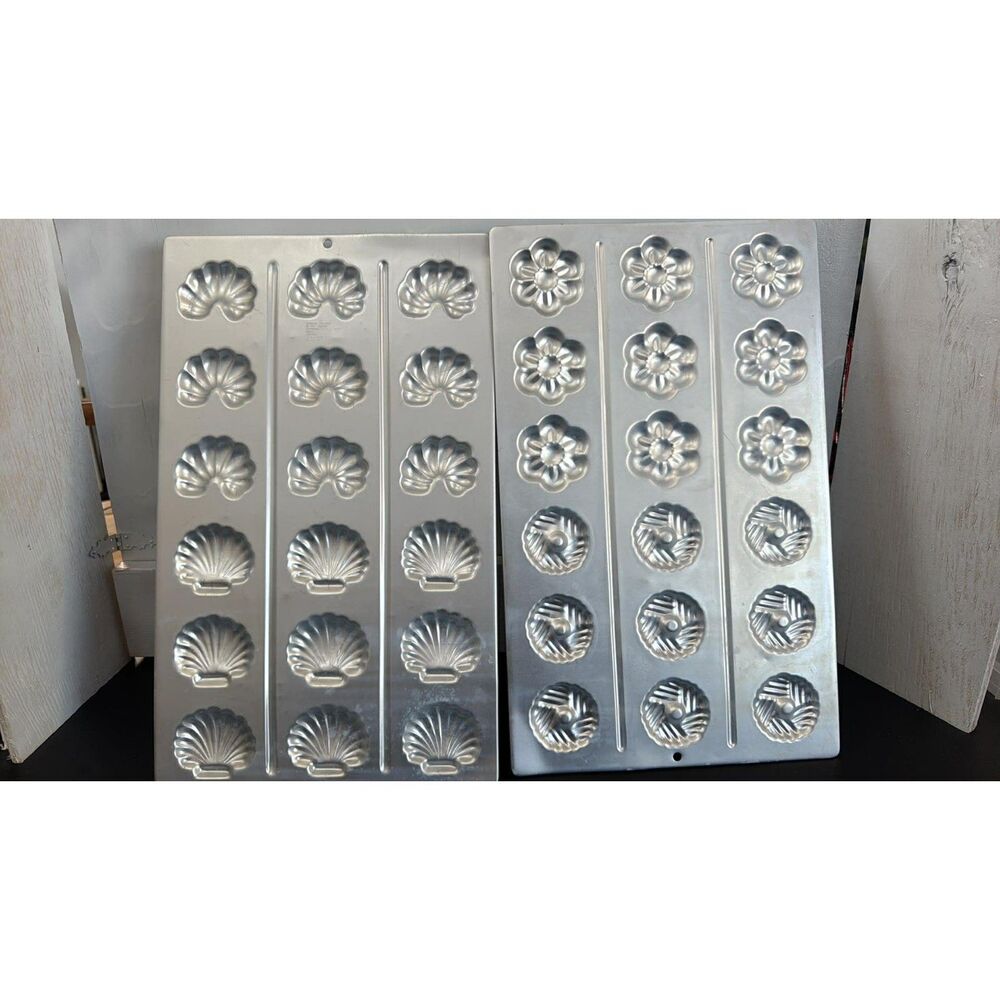 2 Wilson Vintage Chocolate  Mold Biscuit Tray Viennese Cookie Mold